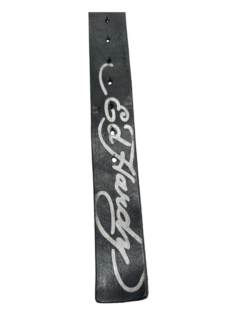 Ed Hardy Y2K Cyber Rhinestone Heart Belt Large True Love Genuine Leather Vintage
